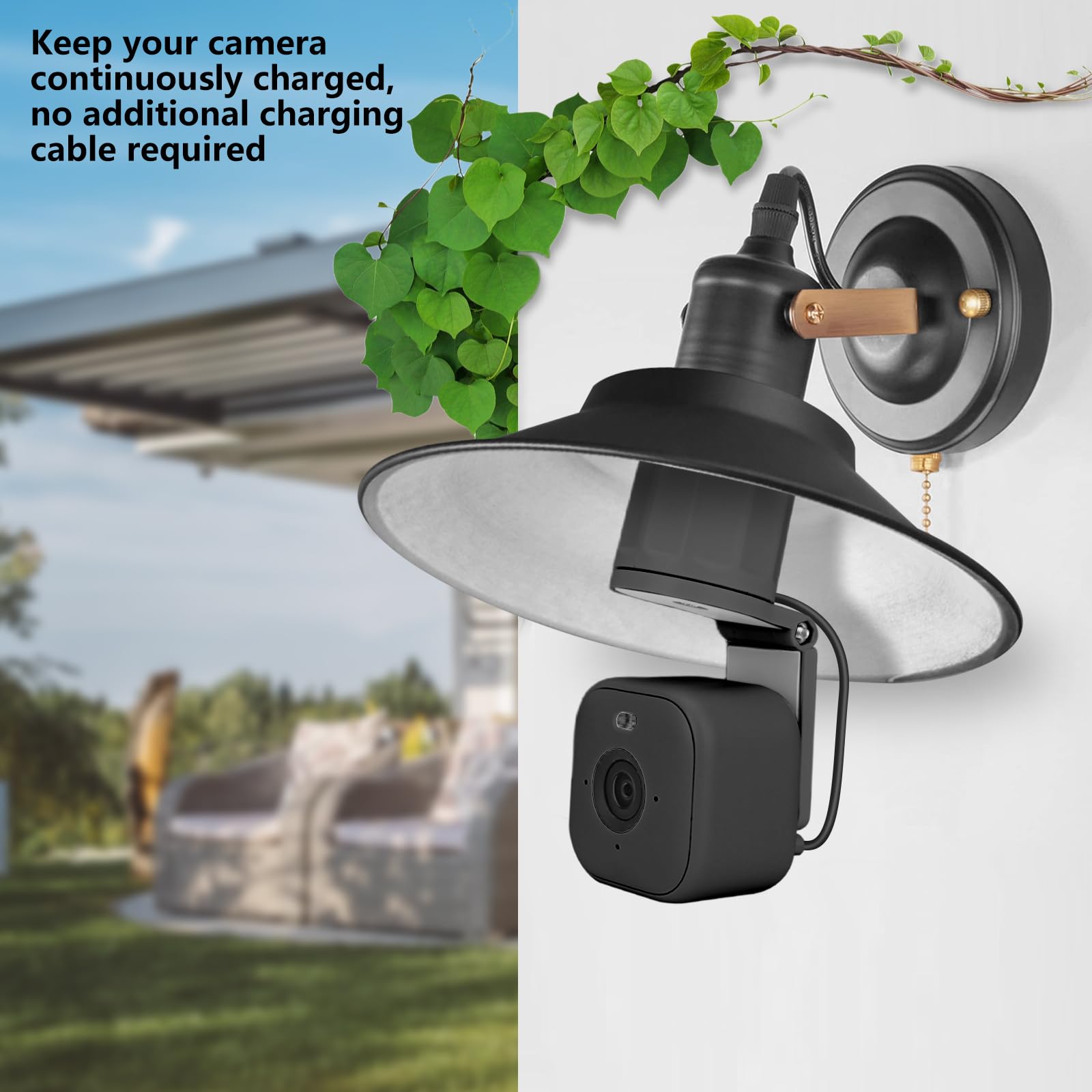 Adjustable Lamp Socket Mount for Blink Outdoor 4 (4th Gen), Blink Outdoor (3rd Gen), Blink Mini/Blink Mini 2, Light Bulb Mount for Standard E26/E27 Bulb Holder, Easy Installation Without Tools - Black