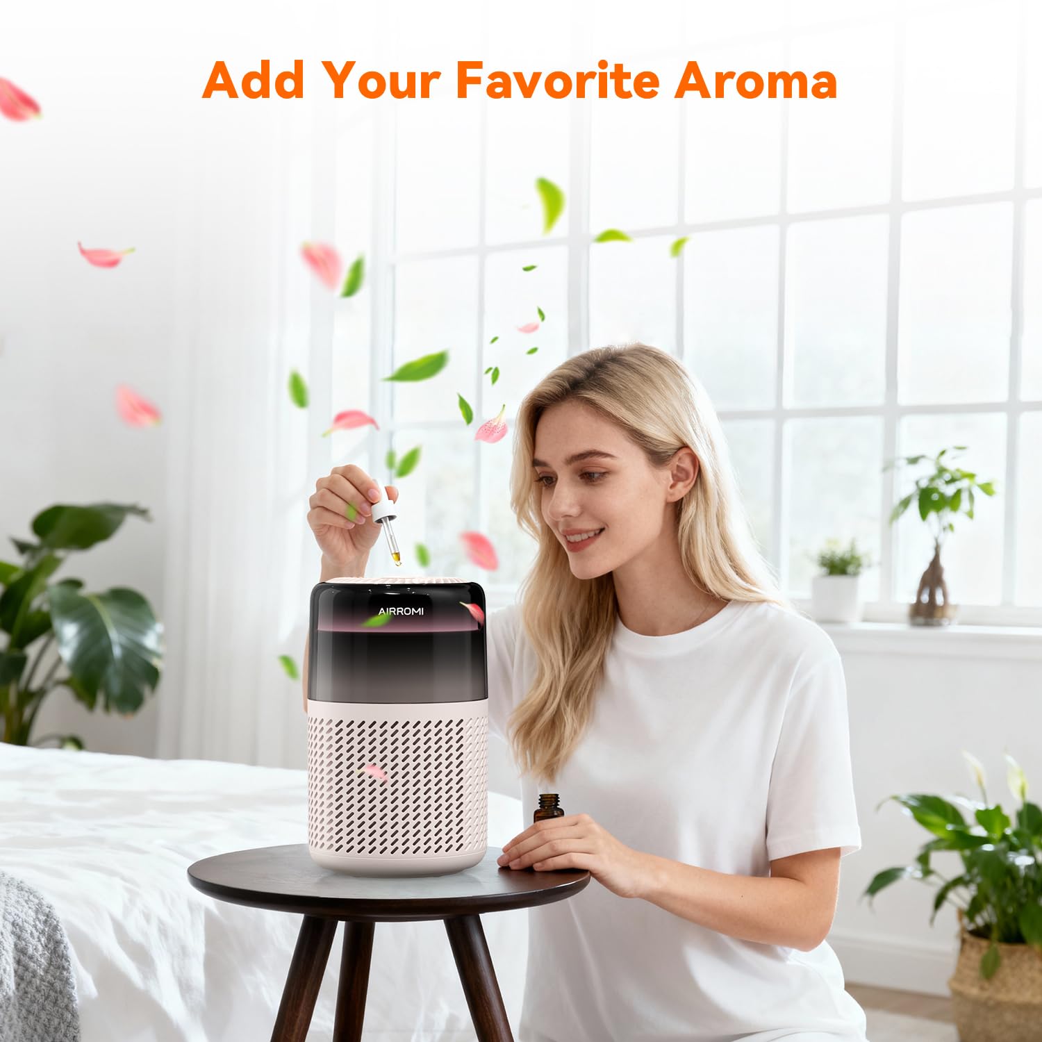 AIRROMI HEPA Air Purifier for Bedroom&Home,Pet Air Purifier for Home Pets,Removes Pet Odor,Cat Litter Smell,Dust,Smoke&Allergies,Quiet Room Air Purifier with Scents,360°Air Cleaner,A2005 Black