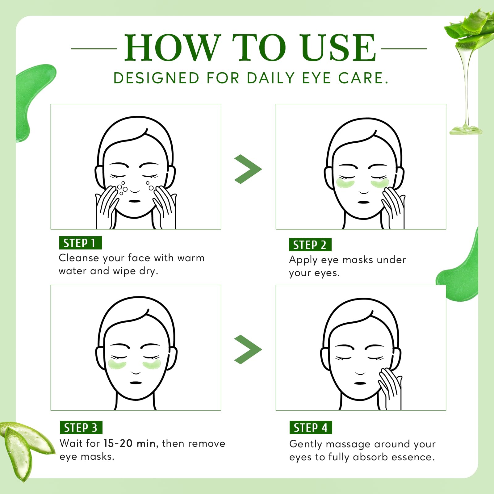 Yeokoe Under Eye Patches for Dark Circles,Eye Mask for Puffy Eyes With Collagen,Retinol,Vitmin C,Hyaluronic Acid and Niacinamide Face Masks Skincare Spa Gifts for Woman 20Pairs