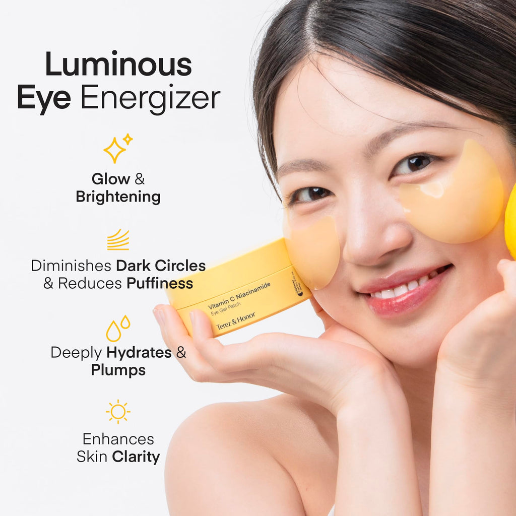 TEREZ & HONOR Peptide Collagen Under Eye Patches - 60 Korean Firming, Glowing & Hydrating Hydrogel Mask for Puffy Eyes, Dark Circles, Wrinkles, Fine Lines, Undereye Bags - Anti-Aging Eye Gel Pads