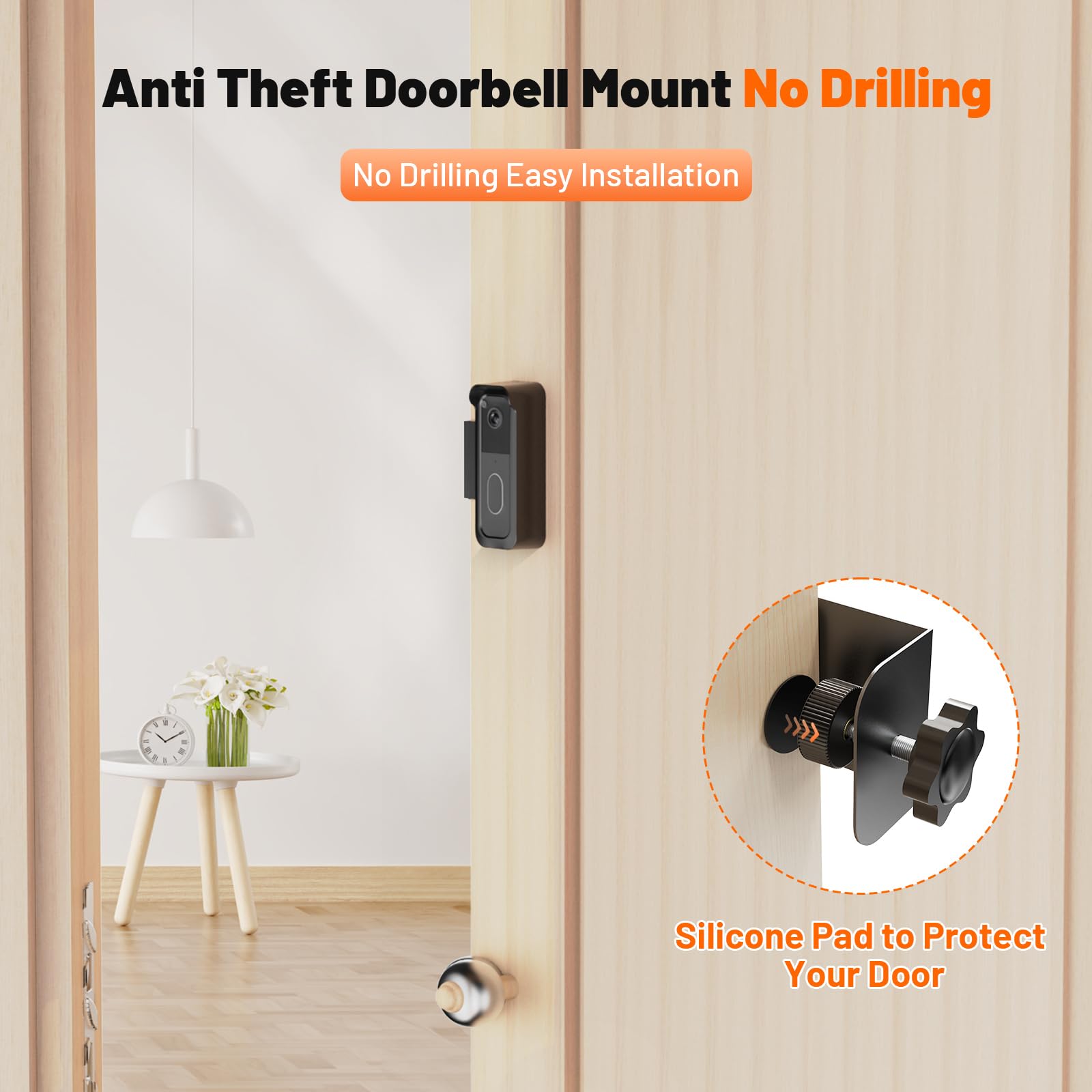 Blink Doorbell Mount, 2nd Gen Anti-Theft Blink Doorbell Camera Mount | For Blink Video Doorbell 1st & 2nd Gen, No Block Sensor & Night Vision, Doorbell Camera Mount Bracket with Rain Cover
