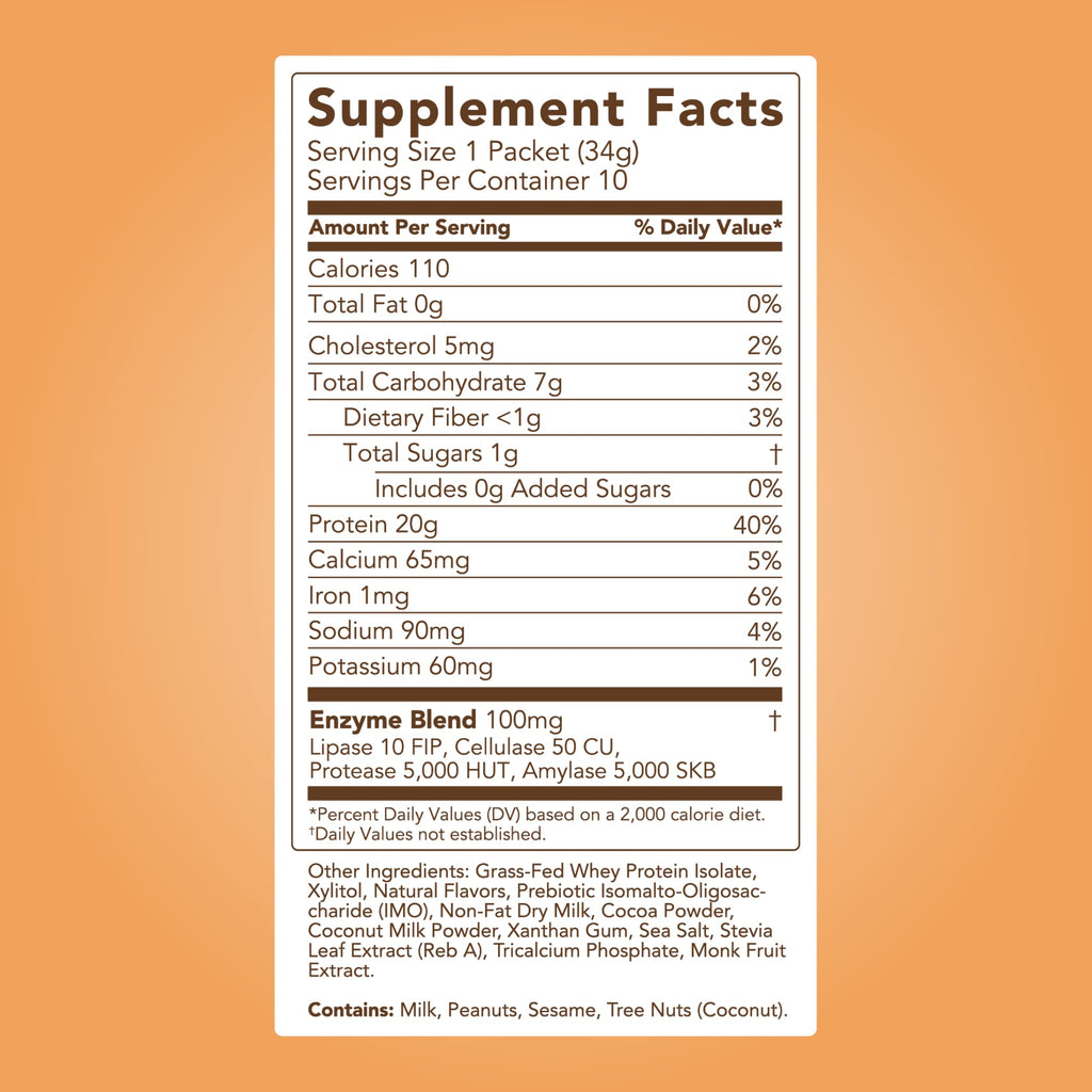 Clean Simple Eats Whey Isolate Protein Powder, Variety Pack, Naturally Sweetened, Zero Added Sugar, 20g 100% GrassFed Protein Powder with Digestive Enzymes, GlutenFree, Non GMO, 10 Single Serve Pack