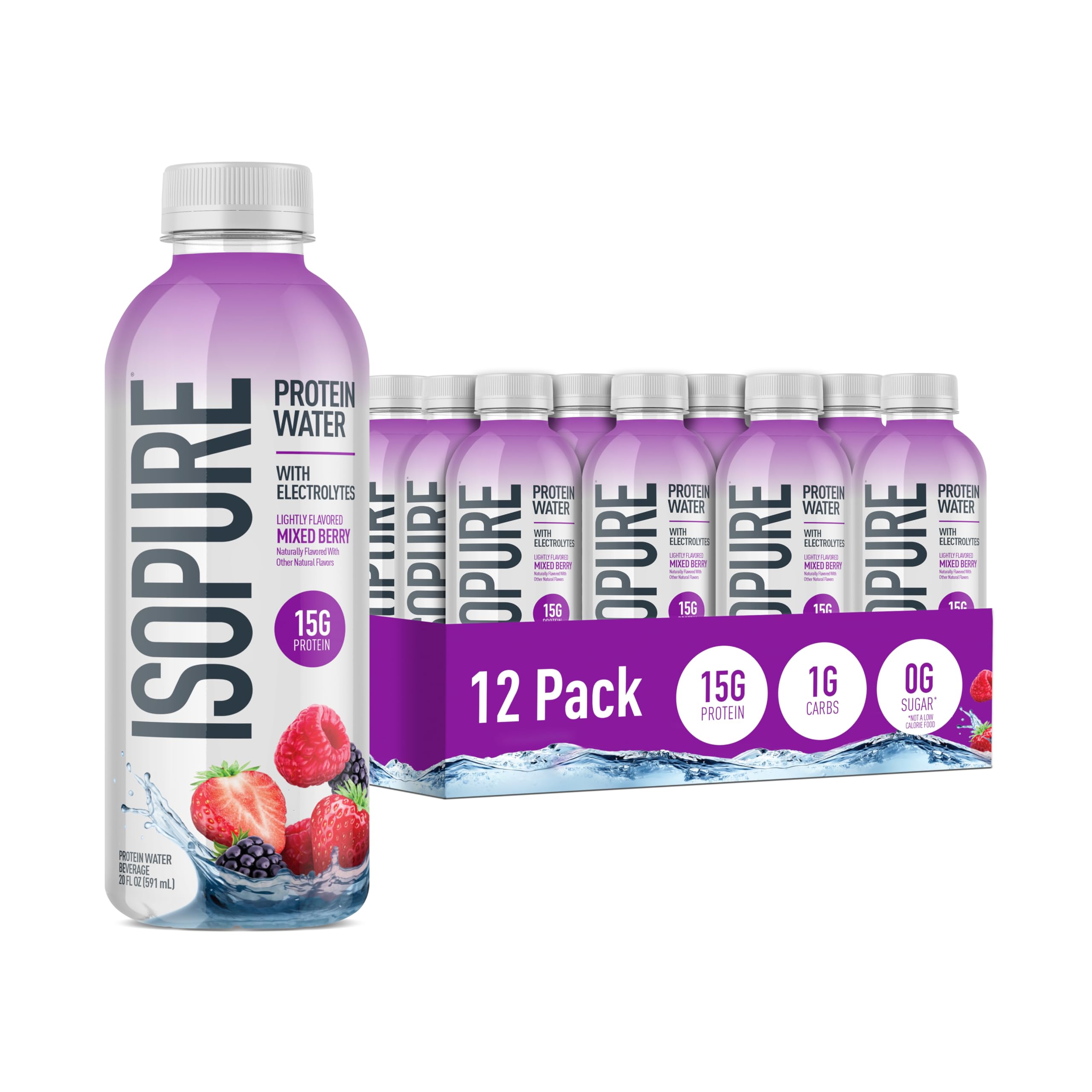 Isopure Clear Whey Isolate Protein Powder, Lactose Free, Gluten Free, Naturally Flavored, Watermelon Lime, 20g Protein Per Serving, 14.1 Oz, 16 Servings (Packaging May Vary)