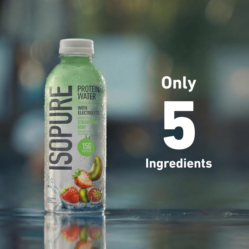 Isopure Clear Whey Isolate Protein Powder, Lactose Free, Gluten Free, Naturally Flavored, Watermelon Lime, 20g Protein Per Serving, 14.1 Oz, 16 Servings (Packaging May Vary)