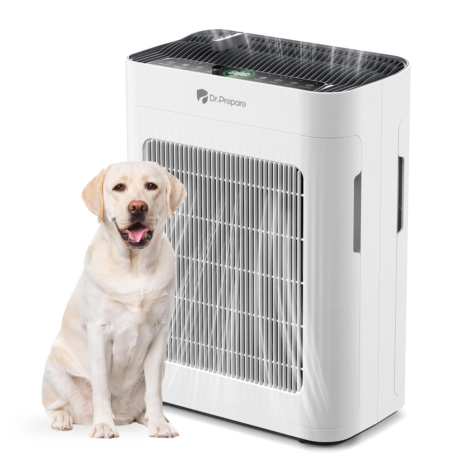 Dr.Prepare Air Purifier for Home Large Room Up to 3,000 ft², with Dual-Sided Washable Pre-Filter, Pet Mode, PM 2.5 Display, Filters Up to 99.97% of Particles, Pollen, Smoke, for Bedroom, Office
