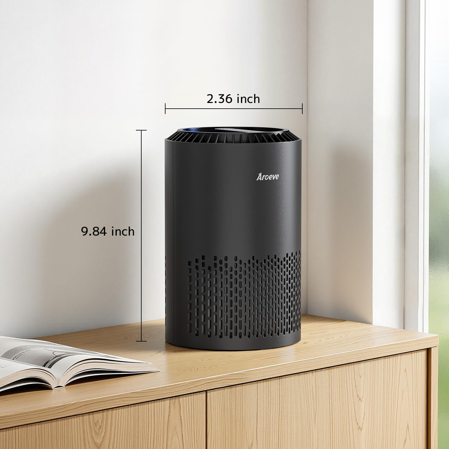 AROEVE Air Purifiers for Bedroom Home, Air Purifier For Smoke Pollen Dander Hair Smell Air Cleaner with Sleep Mode Speed Control For Bedroom Office, MK01- White(Available for California)