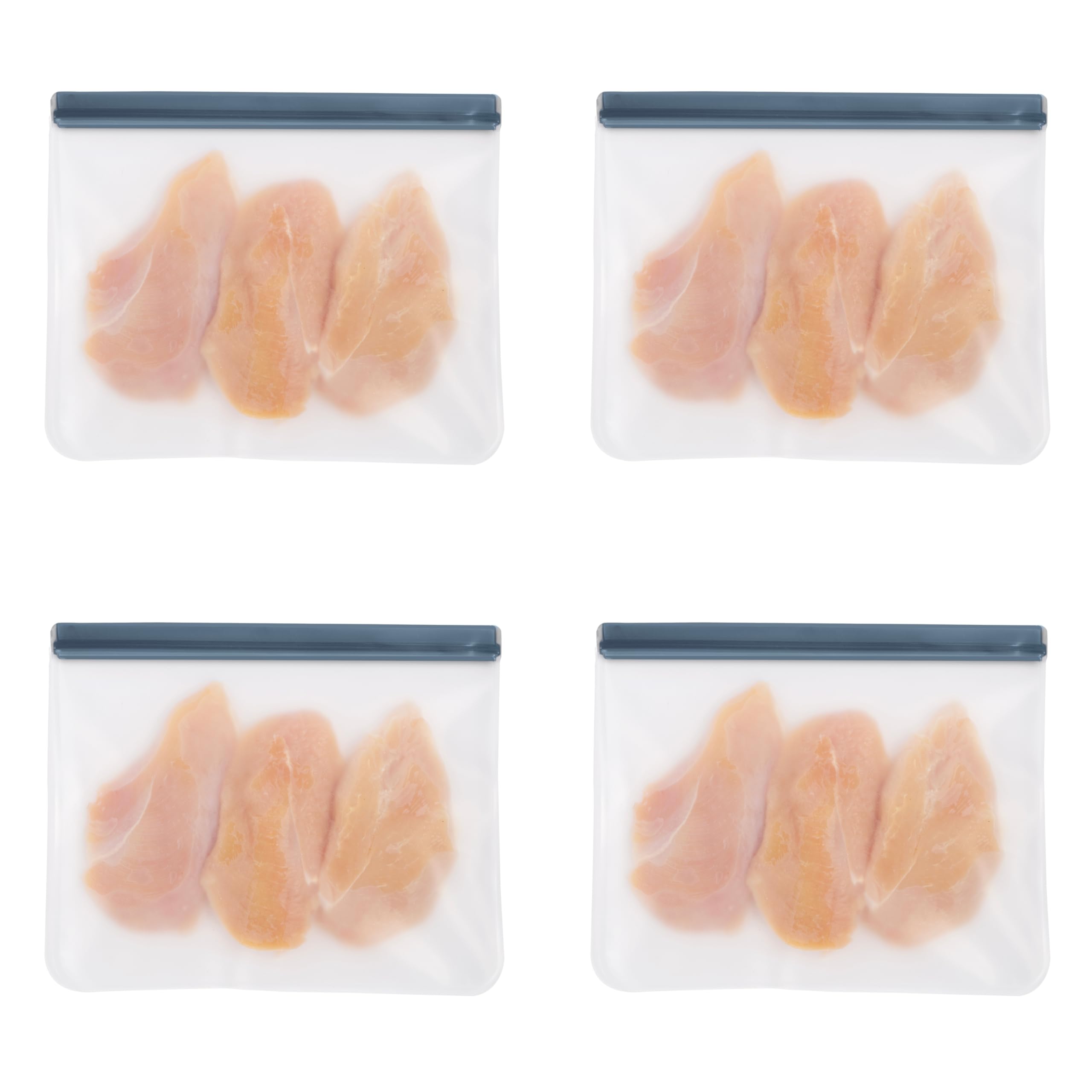 OGGI Reusable Ice Storage Bags - Set of 2, 11x10x2.5" - Ideal Reusable Ice Bag Set, Freezer Bags, Storage Bags, Snack Bag for Travel - Durable, Food-Grade BPA-Free