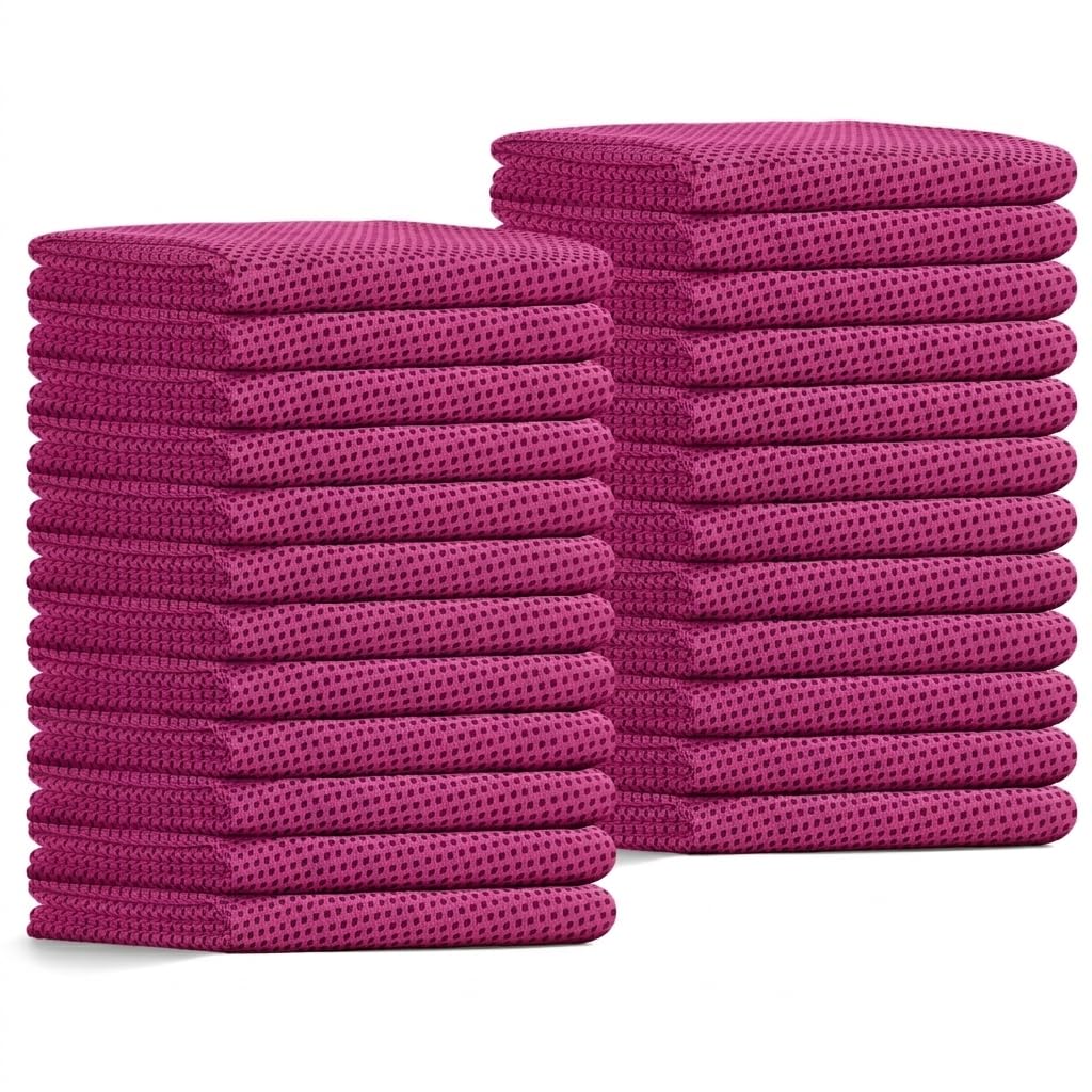24 Pack Cooling Towels Bulk for Neck and Face 40"x12" Ice Cooling Sweat Rags Microfiber Soft Breathable Soft Chilly Towel for Yoga Golf Sport Running