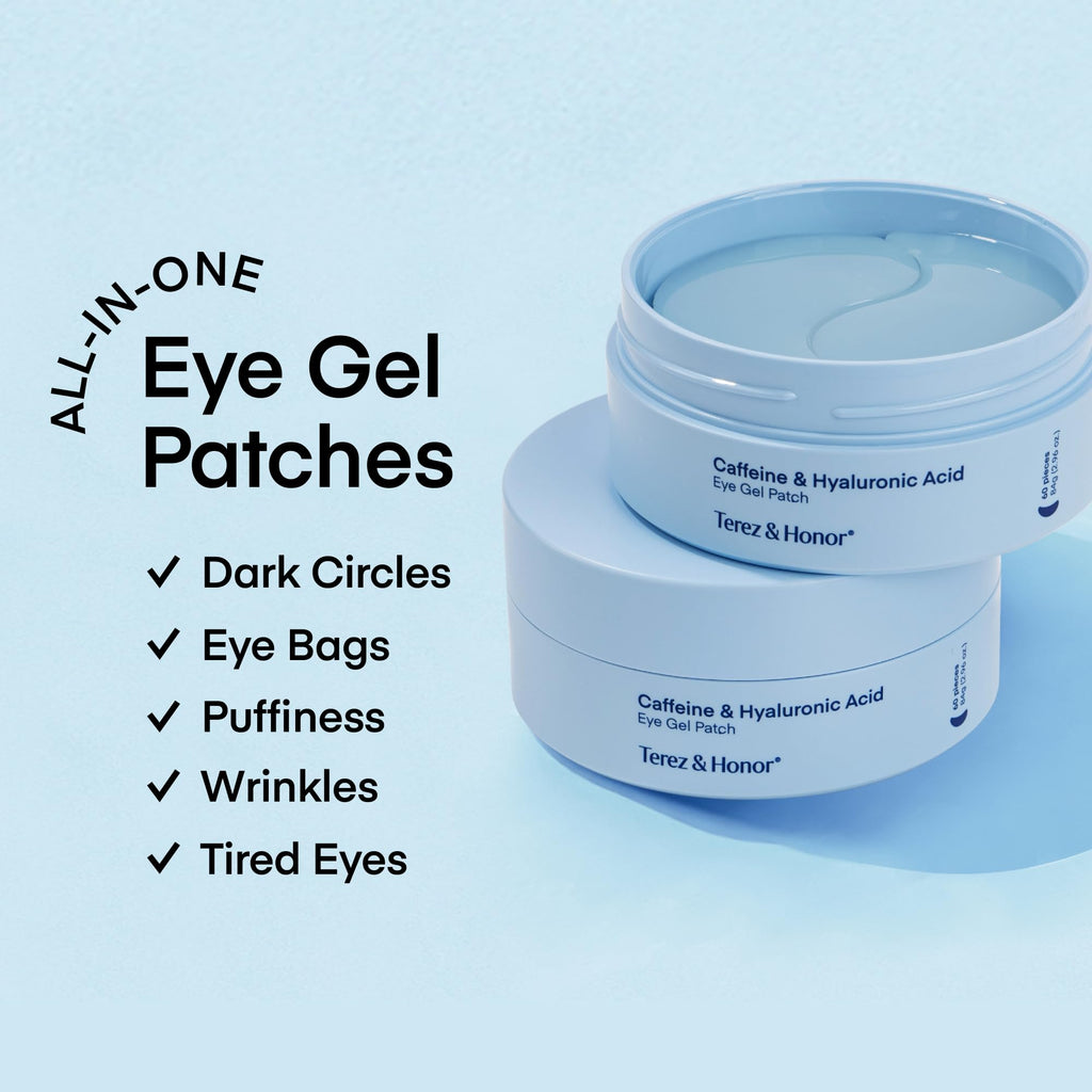 TEREZ & HONOR Peptide Collagen Under Eye Patches - 60 Korean Firming, Glowing & Hydrating Hydrogel Mask for Puffy Eyes, Dark Circles, Wrinkles, Fine Lines, Undereye Bags - Anti-Aging Eye Gel Pads