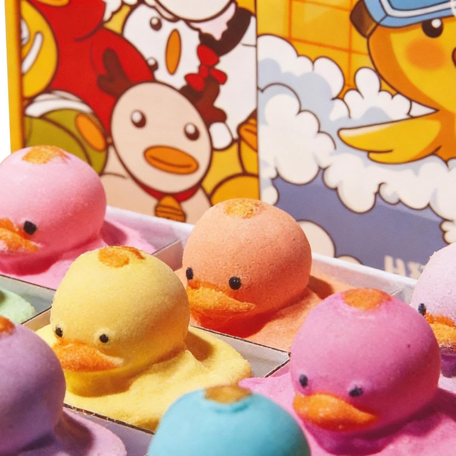 12pcs Bathbombs for Kids, Bathbombs Gift Set, Handmade Fizzy Bubble Bathbomb with Duck Toys Inside, Natural Bubble Baths Balls to Moisturize Dry Skin, Birthday Christmas Easter Gift for Girls Boys