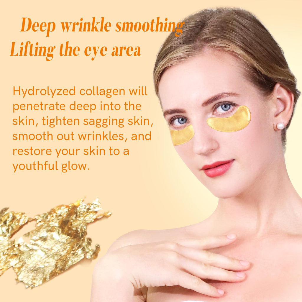 PEAUAMIE Under Eye Patches Collagen and Peptide Eye Mask for Dark Circles and Puffiness,Face Mask Skin Care Products 30 Pairs