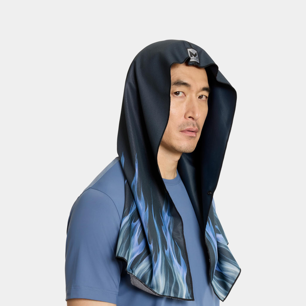 MISSION Max Plus Cooling Hoodie Towel- Hood Towel, Cools Instantly When Wet, UPF 50 Sun Protection, Contours Your Head to Stay in Place, Great for Sports, Fitness, Gym (White Camo)