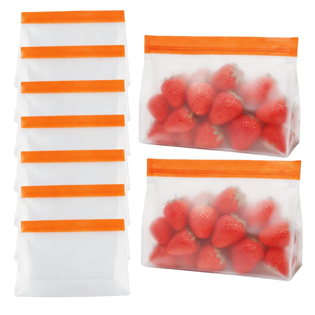 PABCK 9 Pcs Reusable Silicone Produce Freezer Bags Self Seal Green 3S+3M+3L | Stand Up Freezer Food Storage Bags Leakproof Resealable Bag for Sandwich Smell Proof Fridge Organization for Lunch Travel