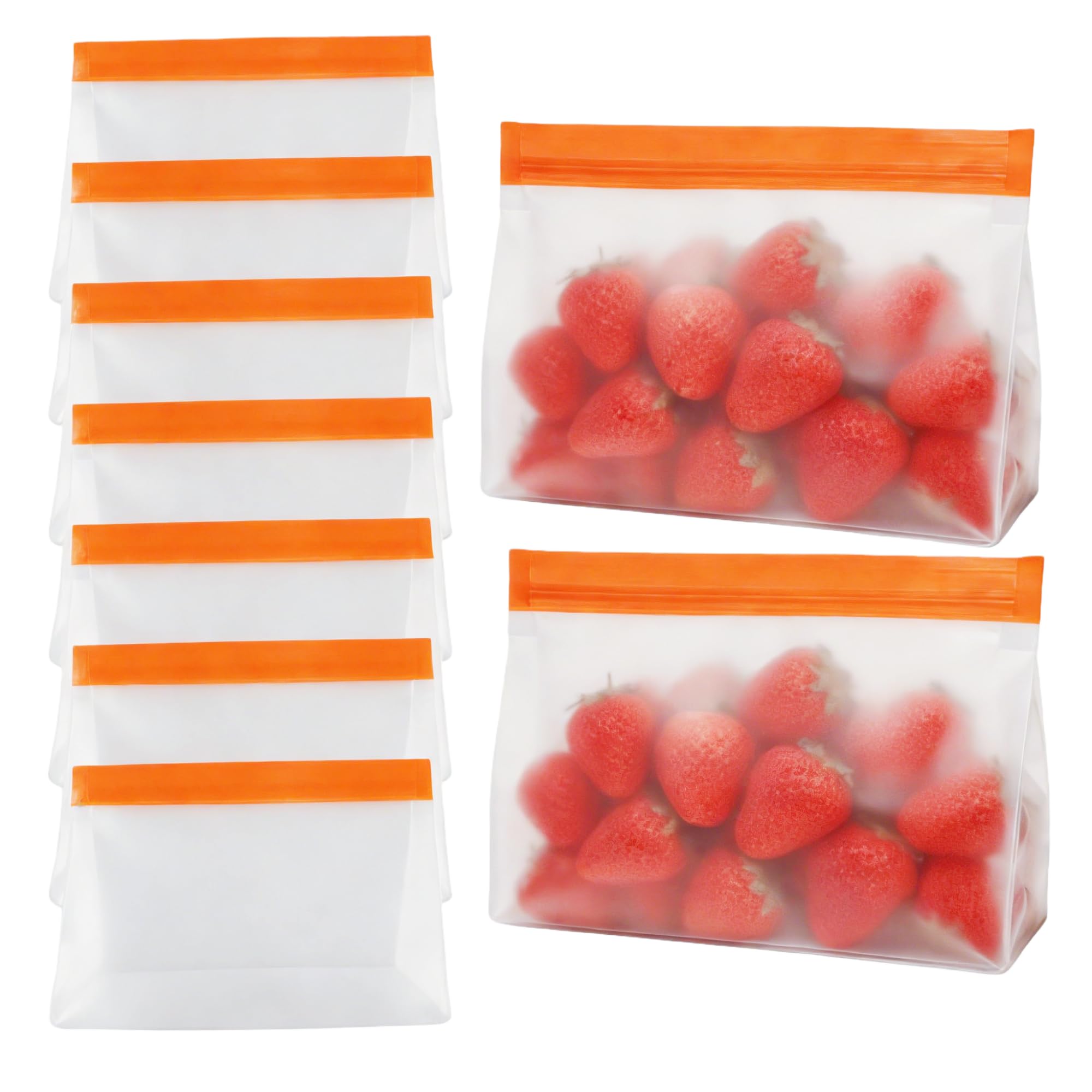 PABCK 9 Pcs Reusable Silicone Produce Freezer Bags Self Seal Green 3S+3M+3L | Stand Up Freezer Food Storage Bags Leakproof Resealable Bag for Sandwich Smell Proof Fridge Organization for Lunch Travel