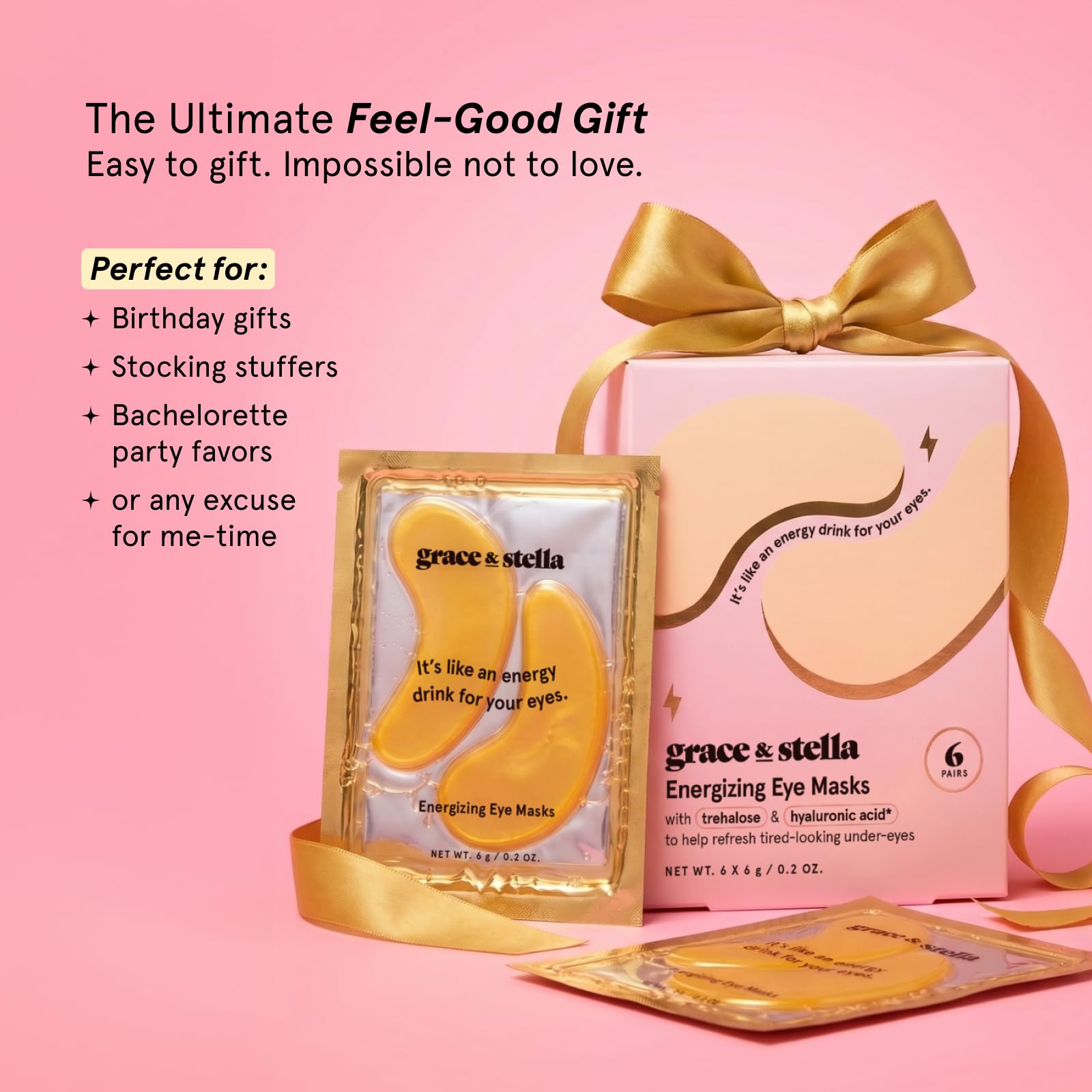 grace & stella Award Winning Under Eye Mask Reduce Dark Circles, Puffy Eyes, Undereye Bags, Wrinkles, Gel Under Eye Patches, Small Gifts for Women, Gifts Under 10 Dollars, Vegan (6 Pairs, Blue)