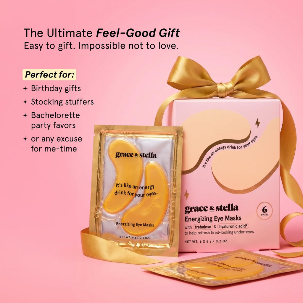 grace & stella Award Winning Under Eye Mask Reduce Dark Circles, Puffy Eyes, Undereye Bags, Wrinkles, Gel Under Eye Patches, Small Gifts for Women, Gifts Under 10 Dollars, Vegan (6 Pairs, Blue)