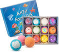 Bath Bombs with Surprise Inside – 12 Pack Fizzy Bubble Bath Gift Set, Dinosaur Egg & Ocean Theme Color Changing Bath Bombs, Natural Sea Salt Spa Bath Balls (Sea Animal)
