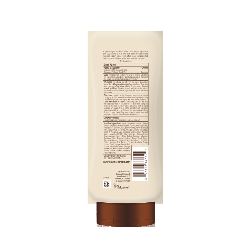 Hawaiian Tropic Sheer Touch Ultra Radiance Lotion Sunscreen SPF 50, 8 Fl Oz Twin Pack, Hawaiian Tropic Sunscreen SPF 50, Sunblock, Oxybenzone Free Sunscreen, Body Sunscreen Pack, 8 Fl Oz each