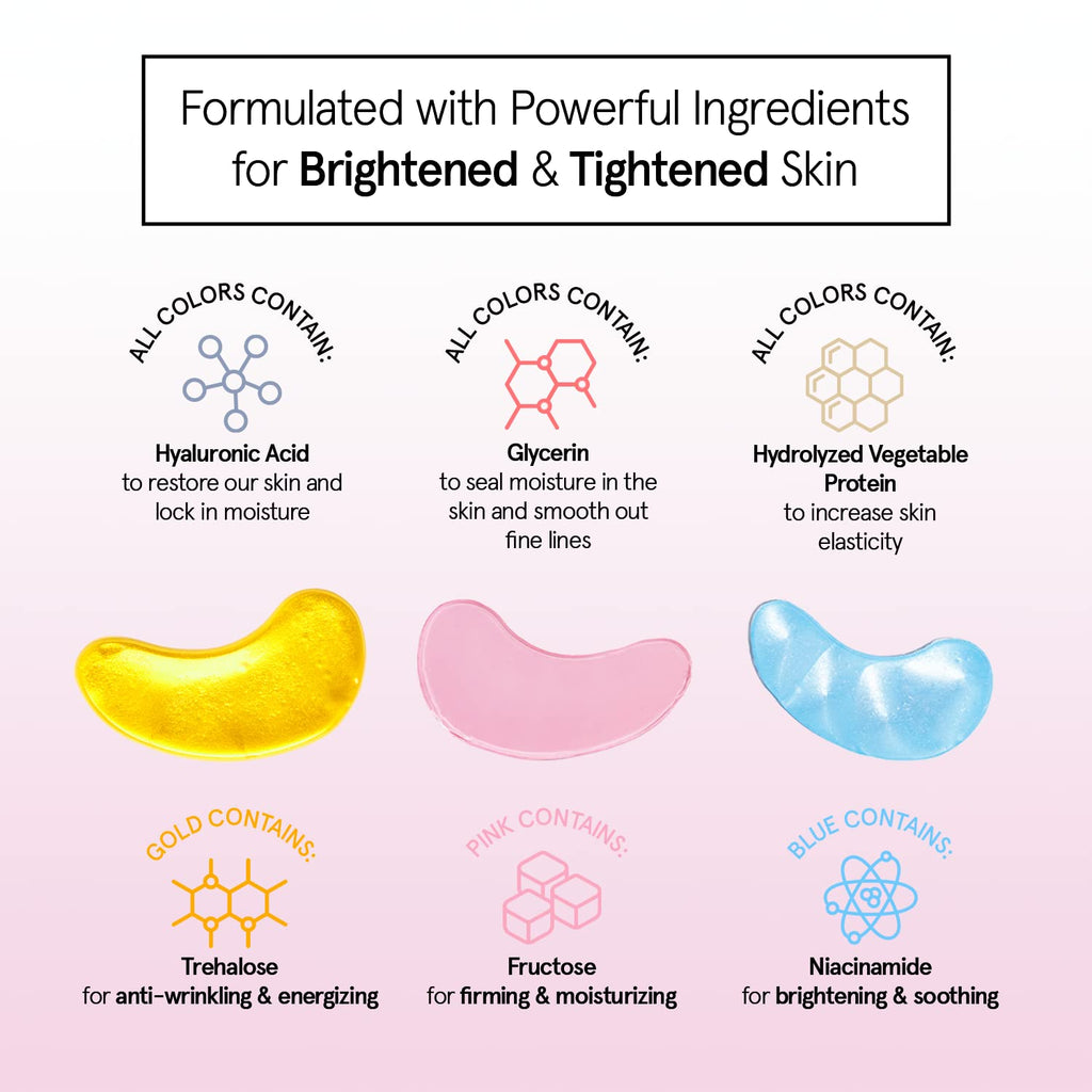 grace & stella Award Winning Under Eye Mask Reduce Dark Circles, Puffy Eyes, Undereye Bags, Wrinkles, Gel Under Eye Patches, Small Gifts for Women, Gifts Under 10 Dollars, Vegan (6 Pairs, Blue)