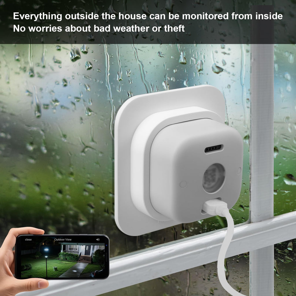 2 Pack Window Mount Compatible with Blink Mini Indoor, Secured Camera Glass Wall Holder for Single Pane Glass Windows/Doors for Outside Security Monitoring,White