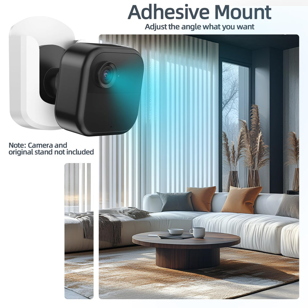 Blink Camera Mount, 3 Pack Adhesive Wall Mount Bracket for Blink Outdoor 4/Indoor/Mini/Mini 2, No Drill, Black