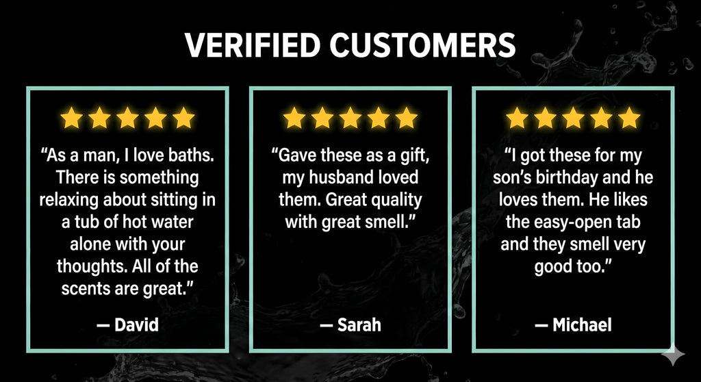 Bath Bombs for Men, Gift Set of 8 Scented Organic Handmade Bath Bombs of 2.5 oz with Natural Essential Oils for Boyfriend, Husband, Father or Friend, by ZenseMe