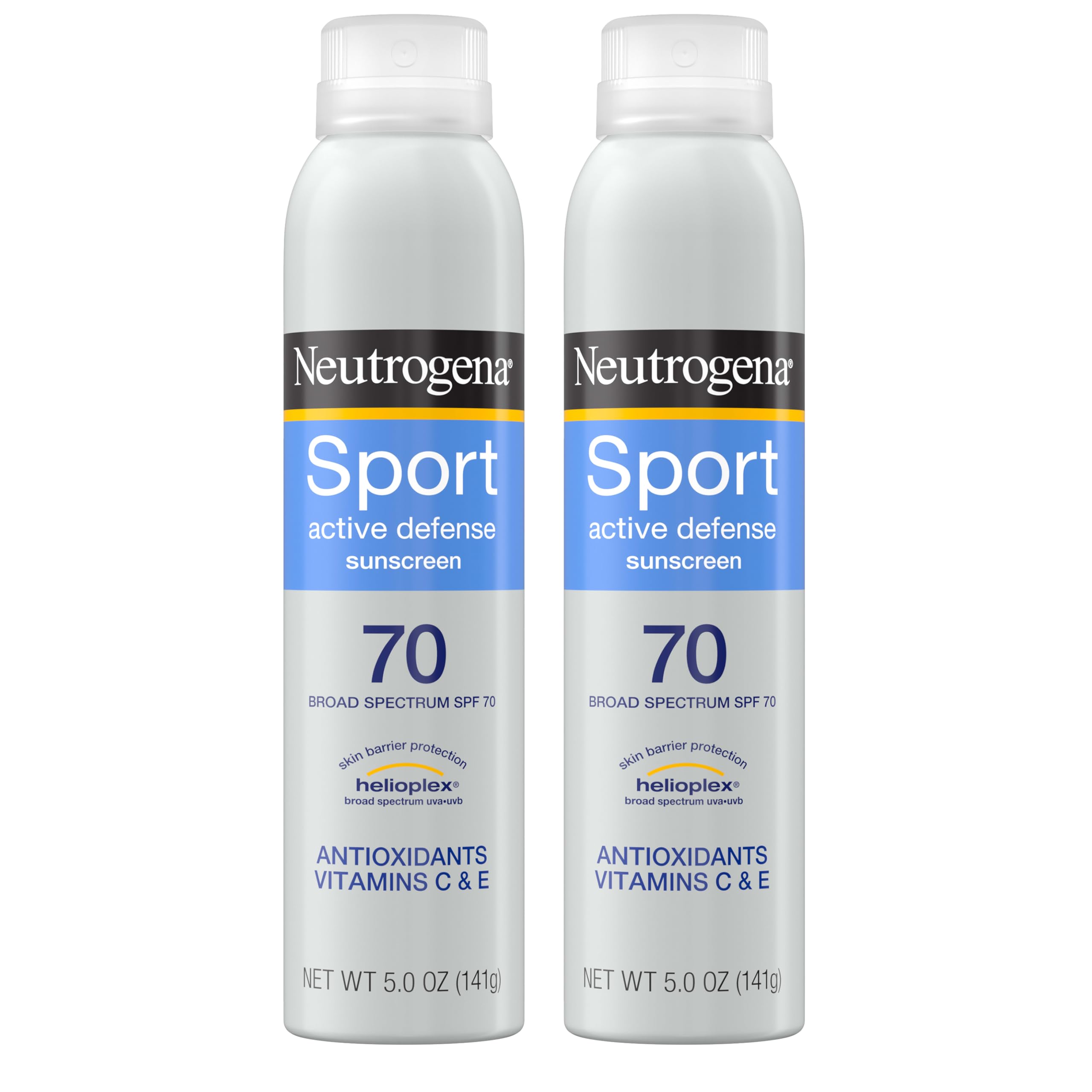 Neutrogena, Sport Face Sunscreen SPF 70+, Oil-Free, Sweat and Water-Resistant, Broad-Spectrum UVA/UVB, 2.5 Fl Oz