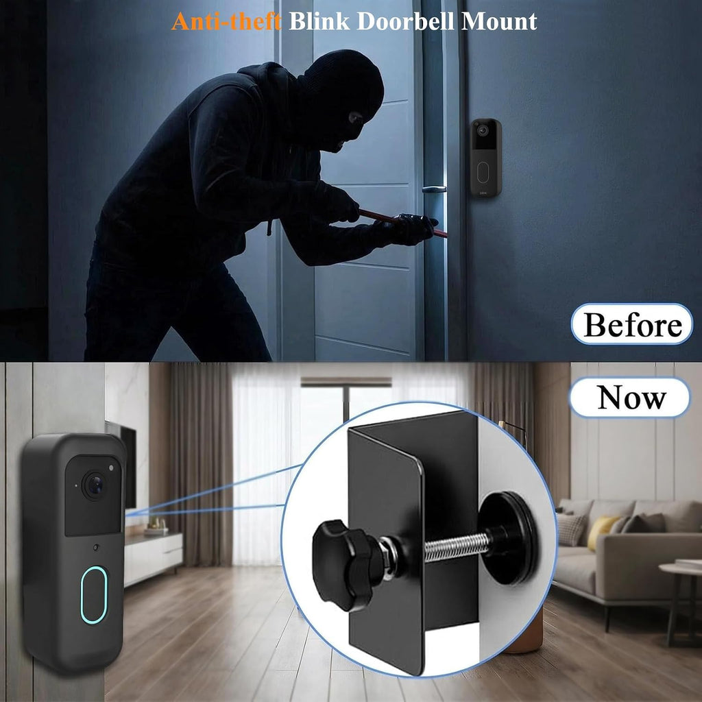 Blink Doorbell Mount, Anti-Theft Blink Video Doorbell Door Mount Bracket, No Drilling, Not Block Motion Sensor, Easy to Install, Fit for Video Doorbell 2nd Gen (Black)