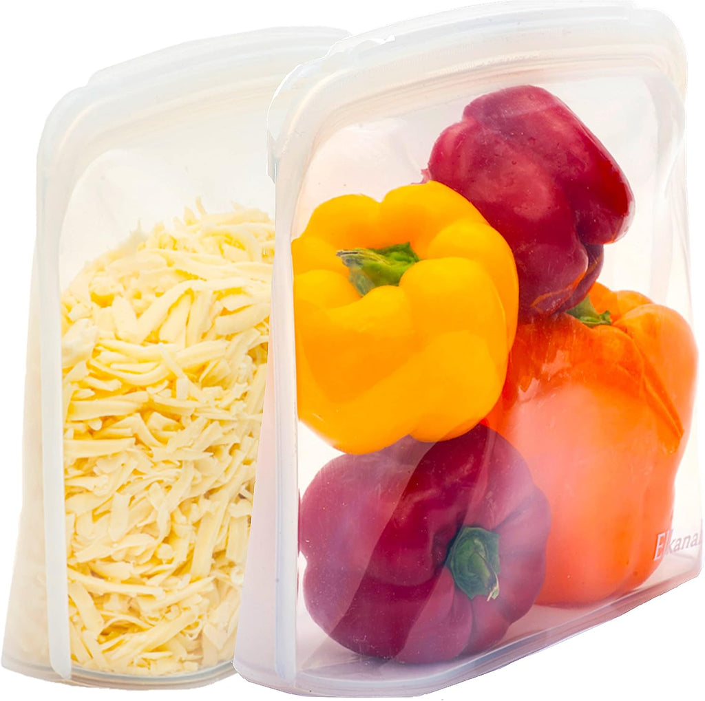 Elkanah Extra Large 116fl oz Silicone Bags Reusable Freezer Bags Silicone Gallon Bag Food Storage Bag|Oven Bags|Sous Vide|Microwave|Oven|Dishwasher safe | 116fl oz