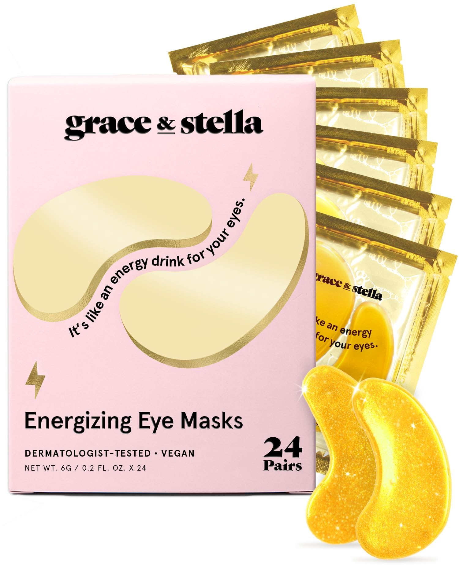 grace & stella Award Winning Under Eye Mask Reduce Dark Circles, Puffy Eyes, Undereye Bags, Wrinkles, Gel Under Eye Patches, Small Gifts for Women, Gifts Under 10 Dollars, Vegan (6 Pairs, Blue)