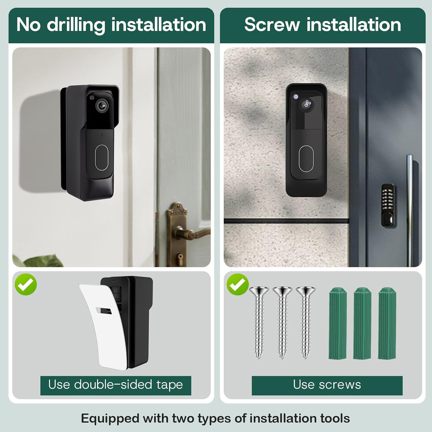 Blink Doorbell Camera Mount for 2nd Gen 2025 (newest model) 0-45° Adjustable Angle Anti-Theft Mount, No-Drill Easy Installation, Holder Compatible with Blink Video Doorbell Gen 2