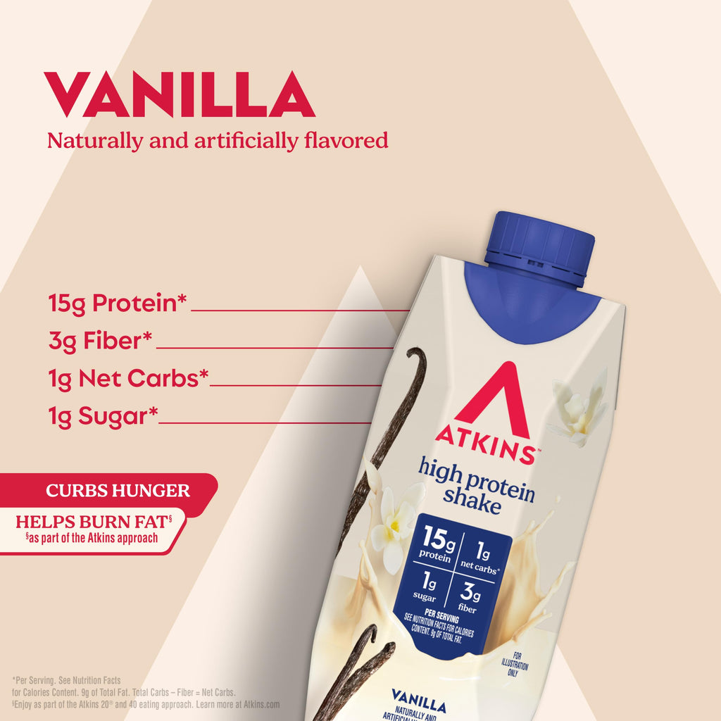 Atkins Chocolate Banana Protein-Rich Shake. With B Vitamins and Protein. Made with Real Fruit. Keto-Friendly and Gluten Free, 11 Fl Oz (Pack of 12)