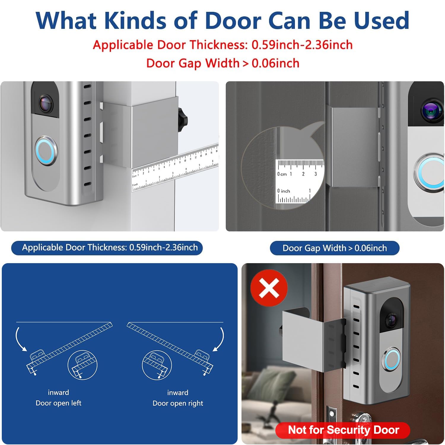 KIMILAR Anti-Theft Video Doorbell Mount Compatible with Ring/Blink Wireless Video Doorbell, Adjustable Mounting Bracket Accessories for Houses, Apartments, Businesses, Not for Blink 2nd Gen