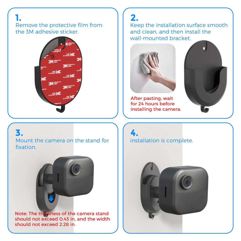 No Drill Mount Compatible with Blink/Ring/Wyze Camera,Fixing Bracket with Strong Self-Adhesive Tape Fits for Ring Indoor Cam(1st/2nd Gen),RingStick Up Cam,Blink Camera 4/3,BlinkMini 2K+