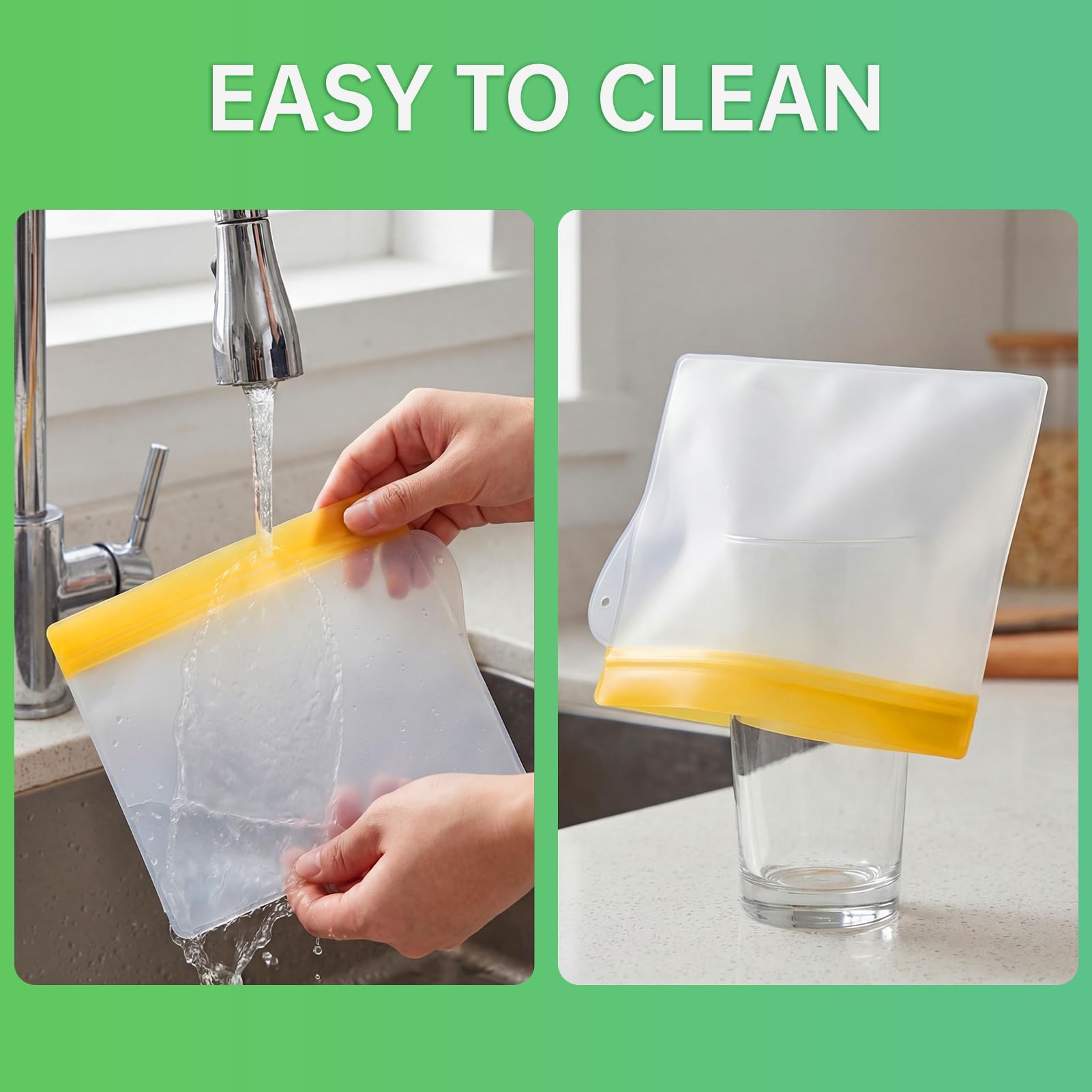 RLAVBL 1/2 Gallon Freezer Bags Reusable Food Storage Bags for Vegetable, Liquid, Snack, Meat, Sandwich, 10.2x7.87 Inch, 10 Pack