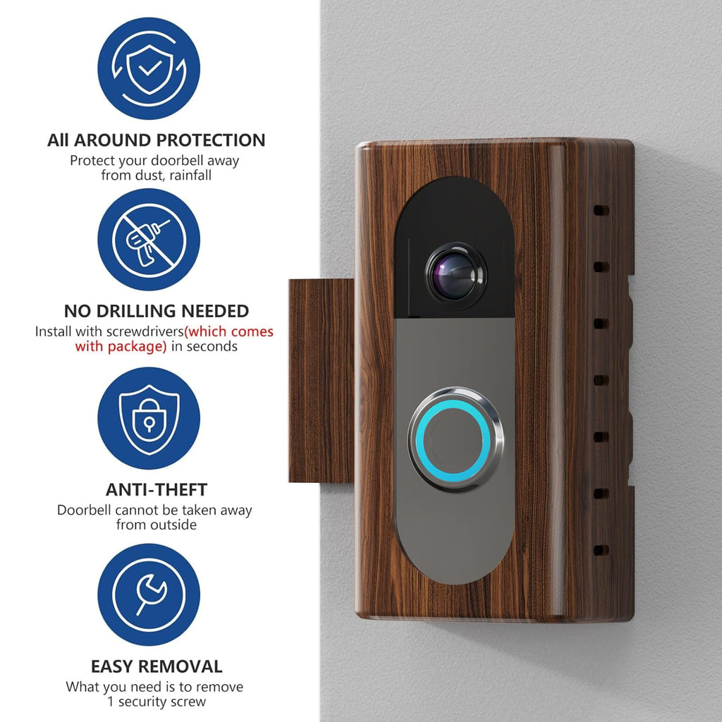KIMILAR Anti-Theft Video Doorbell Mount Compatible with Ring/Blink Wireless Video Doorbell, Adjustable Mounting Bracket Accessories for Houses, Apartments, Businesses, Not for Blink 2nd Gen