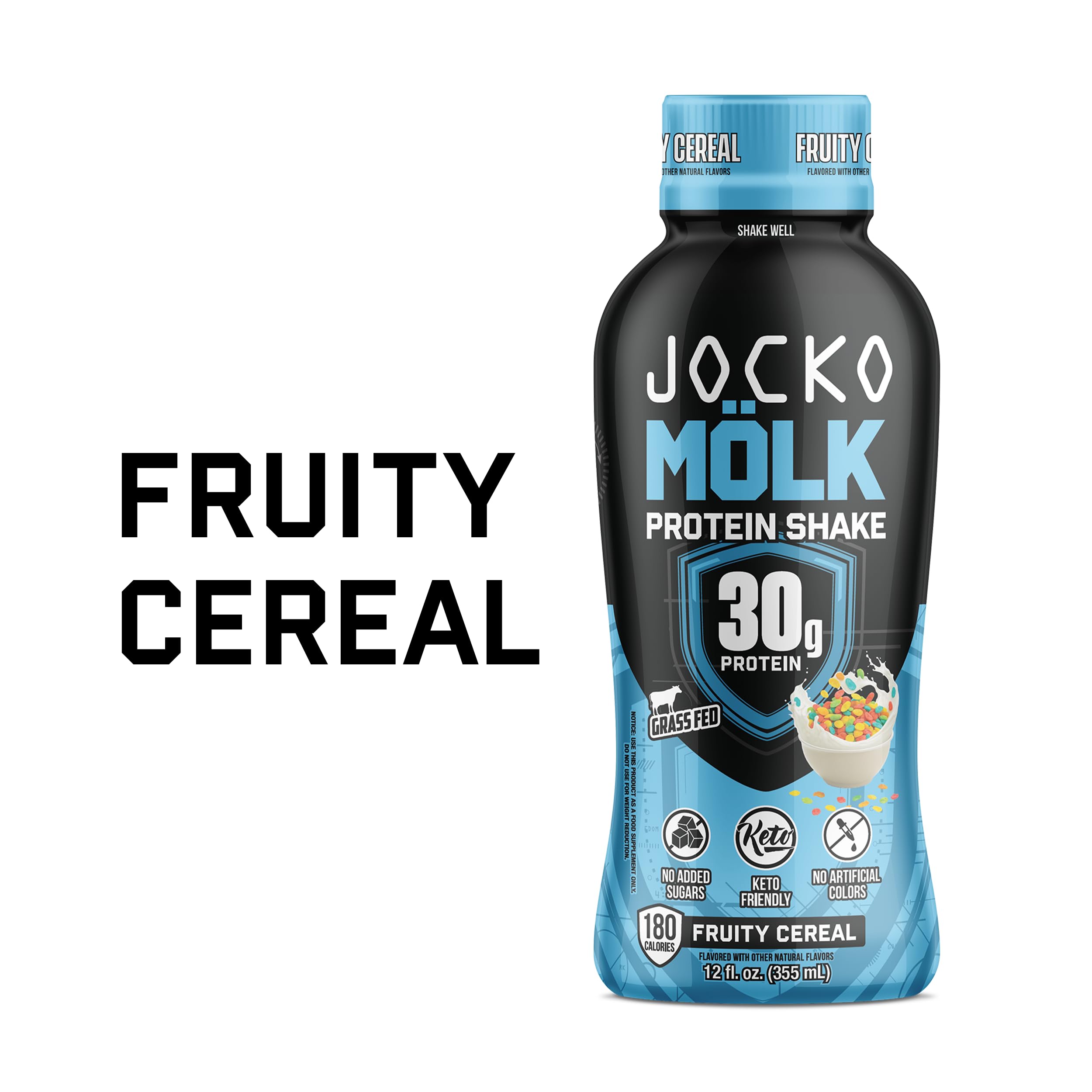 Jocko Mölk 30g Grass Fed Protein Shakes – No Added Sugar Protein Drinks KETO Friendly - Ready to Drink 12 FL Oz (Pack of 12) Chocolate