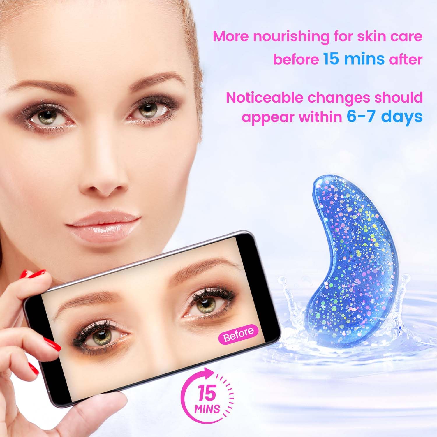Onespring Eye Masks, Under Eye Patches for Puffiness, Retinol Collagen Eye Gel Pads, Reduce Wrinkles, Eye Bags & Dark circles - Face Mask Skincare, Anti Aging & Moisturizer, 24 Pairs