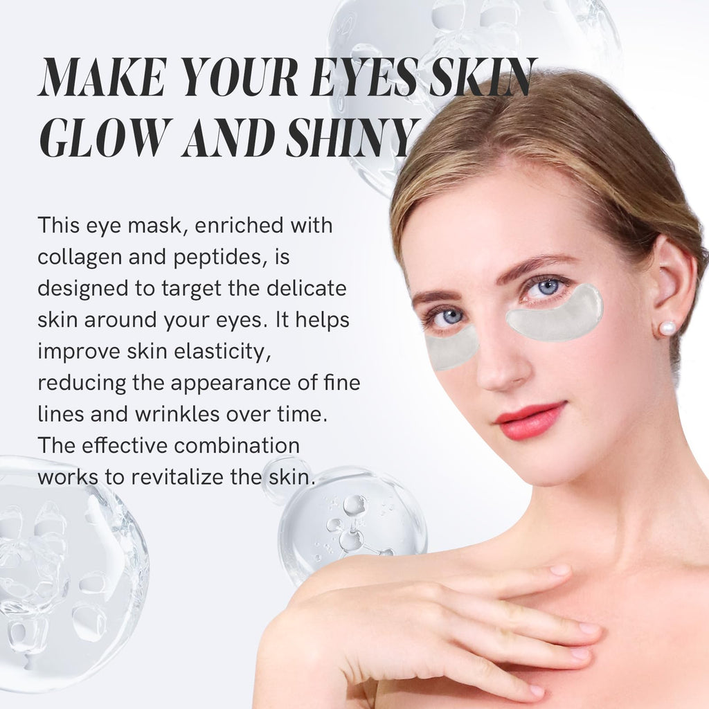 PEAUAMIE Under Eye Patches Collagen and Peptide Eye Mask for Dark Circles and Puffiness,Face Mask Skin Care Products 30 Pairs