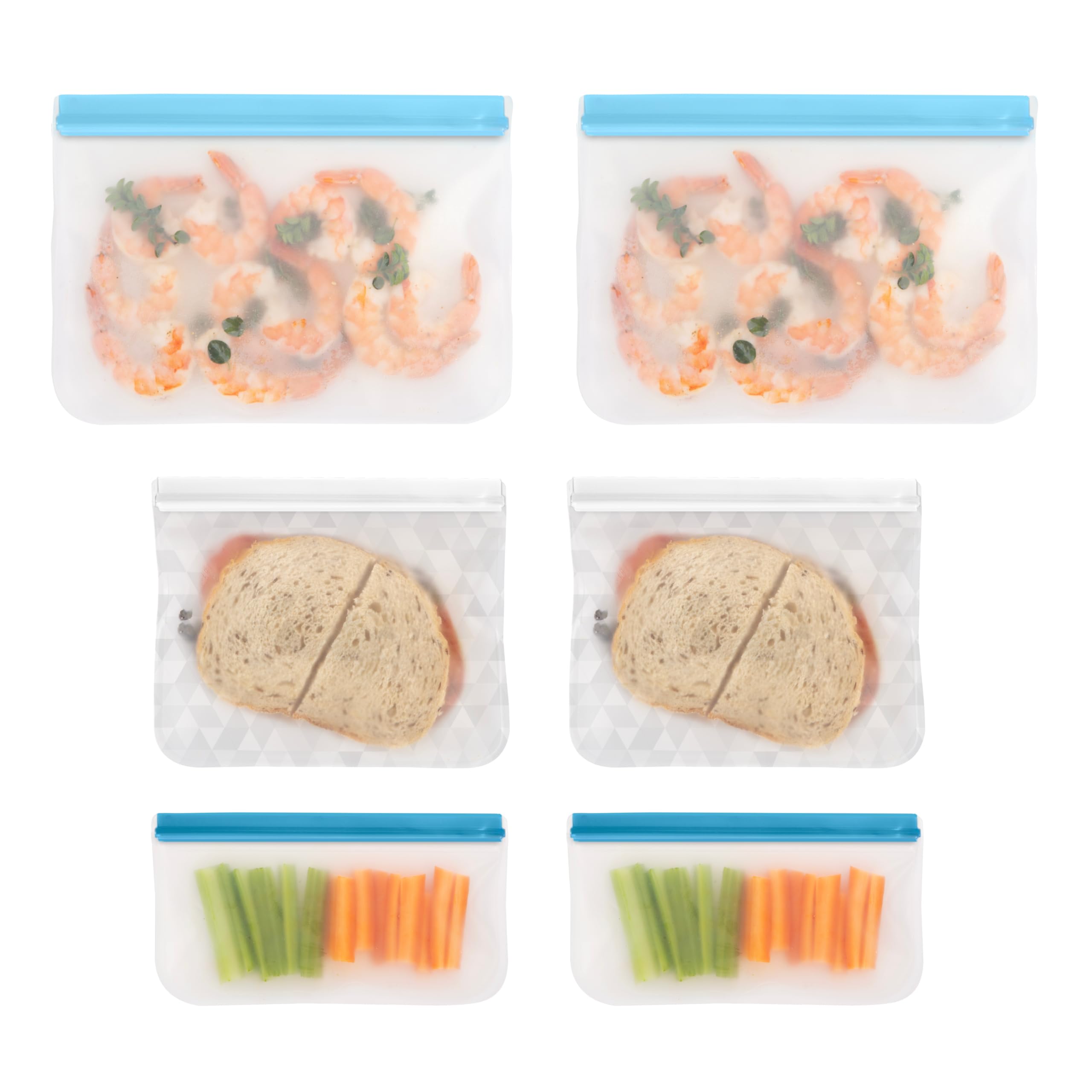 OGGI Reusable Ice Storage Bags - Set of 2, 11x10x2.5" - Ideal Reusable Ice Bag Set, Freezer Bags, Storage Bags, Snack Bag for Travel - Durable, Food-Grade BPA-Free