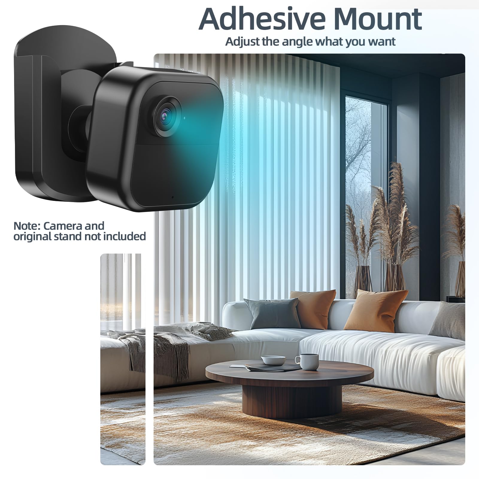 Blink Camera Mount, 3 Pack Adhesive Wall Mount Bracket for Blink Outdoor 4/Indoor/Mini/Mini 2, No Drill, Black