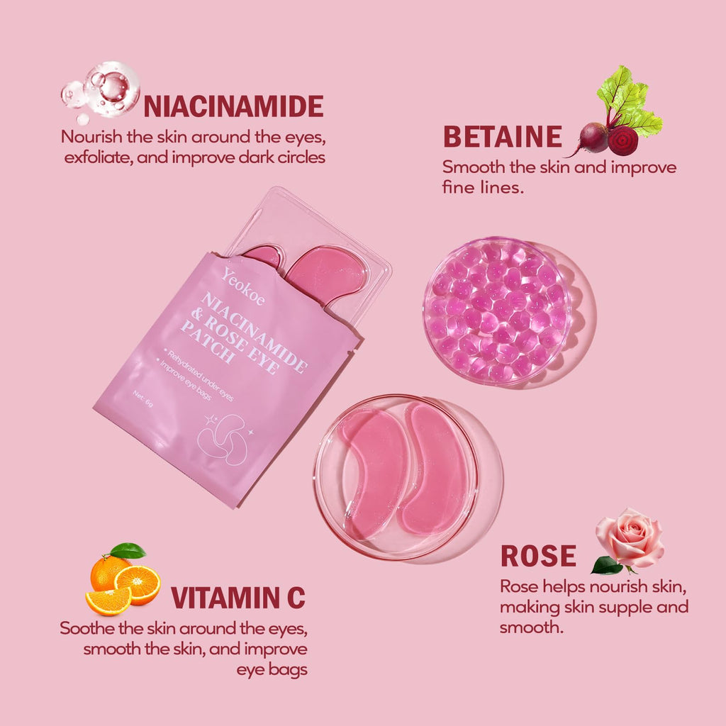 Yeokoe Under Eye Patches for Dark Circles,Eye Mask for Puffy Eyes With Collagen,Retinol,Vitmin C,Hyaluronic Acid and Niacinamide Face Masks Skincare Spa Gifts for Woman 20Pairs