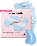 grace & stella Award Winning Under Eye Mask Reduce Dark Circles, Puffy Eyes, Undereye Bags, Wrinkles, Gel Under Eye Patches, Small Gifts for Women, Gifts Under 10 Dollars, Vegan (6 Pairs, Blue)