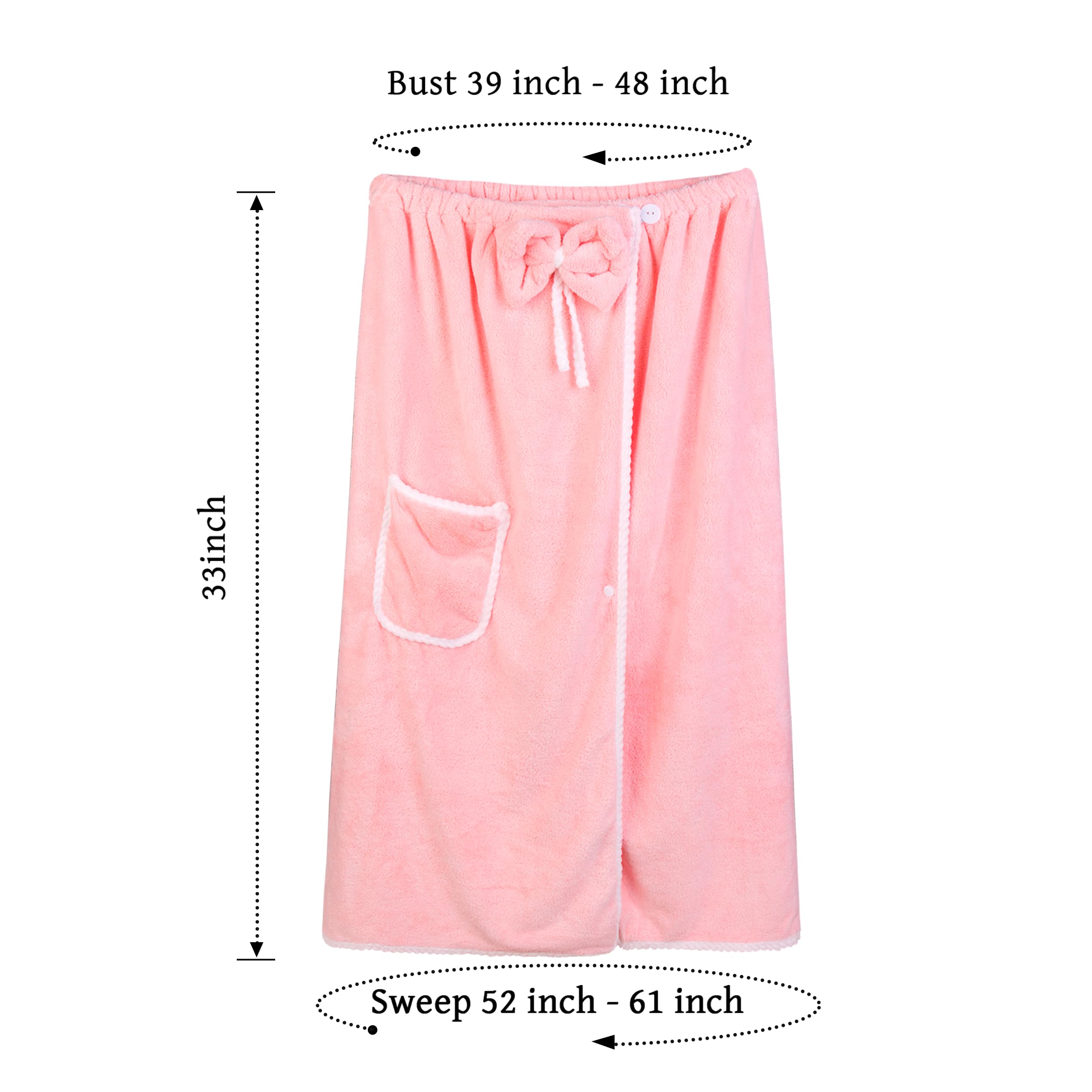 Towel Wrap Women Shower Robe Adjustable Closure Bathrobe with Hair Drying Towel & Spa Wraps