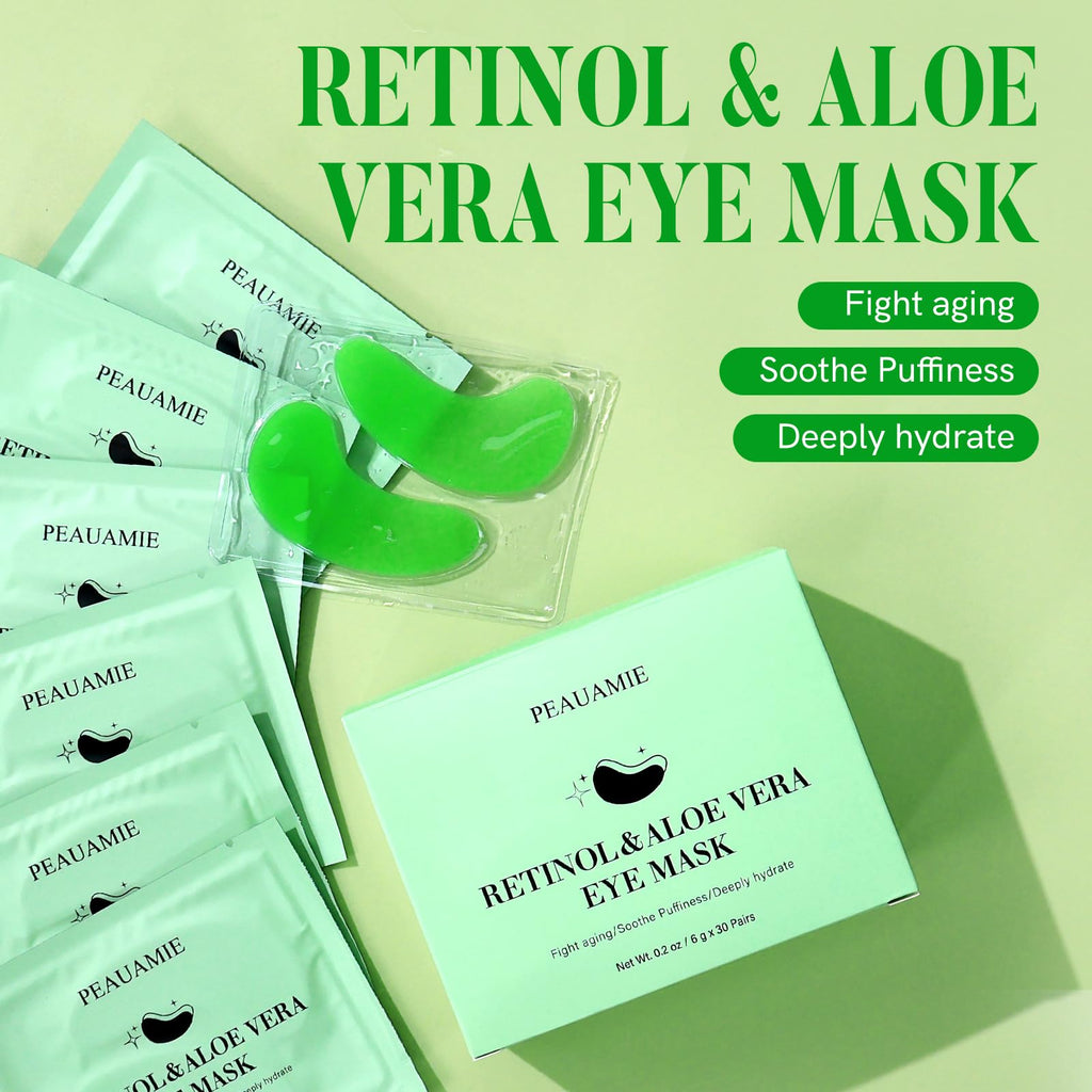 PEAUAMIE Under Eye Patches Collagen and Peptide Eye Mask for Dark Circles and Puffiness,Face Mask Skin Care Products 30 Pairs