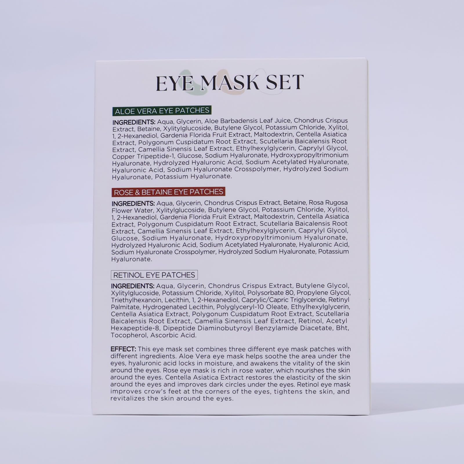 Yeokoe Under Eye Patches for Dark Circles,Eye Mask for Puffy Eyes With Collagen,Retinol,Vitmin C,Hyaluronic Acid and Niacinamide Face Masks Skincare Spa Gifts for Woman 20Pairs