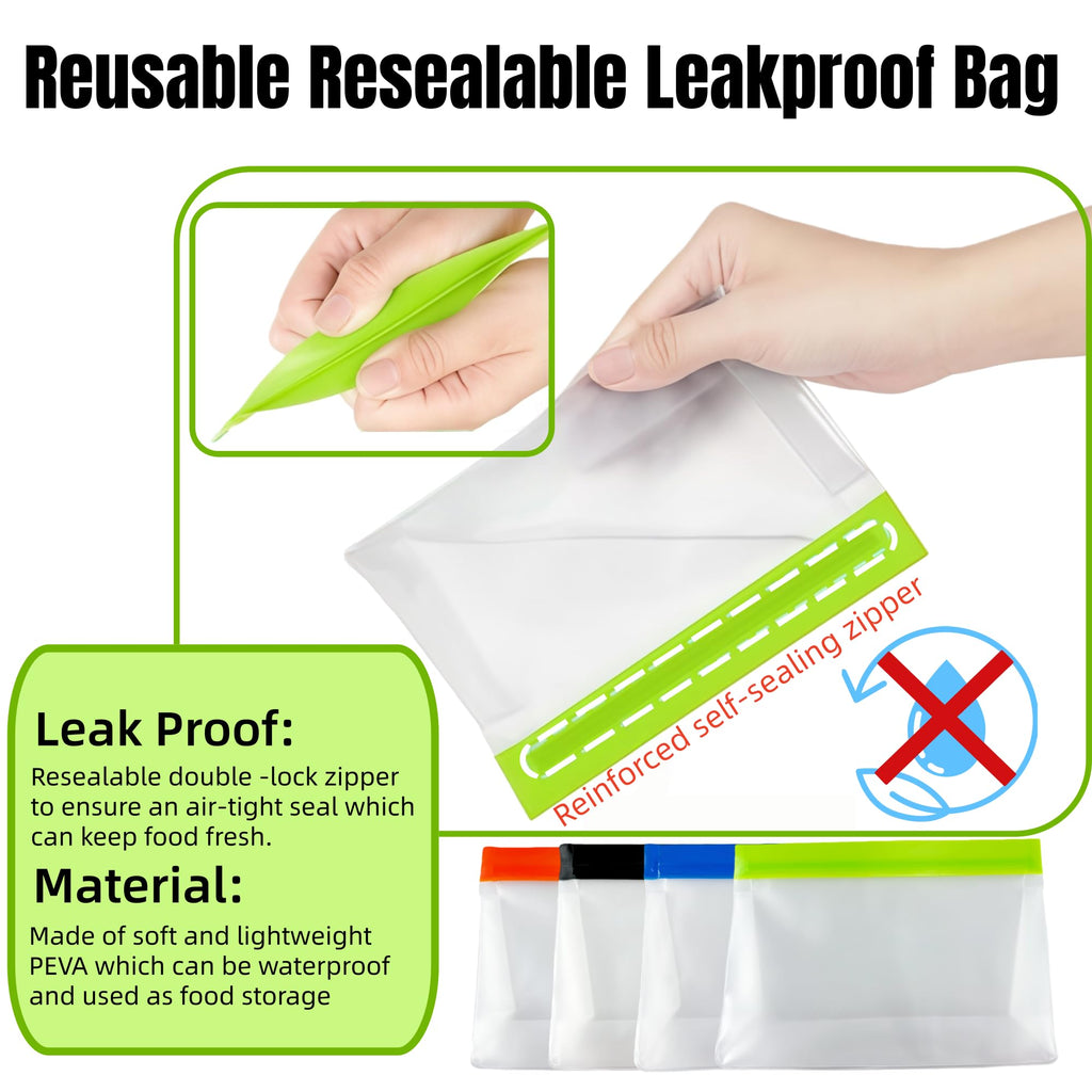 PABCK 9 Pcs Reusable Silicone Produce Freezer Bags Self Seal Green 3S+3M+3L | Stand Up Freezer Food Storage Bags Leakproof Resealable Bag for Sandwich Smell Proof Fridge Organization for Lunch Travel