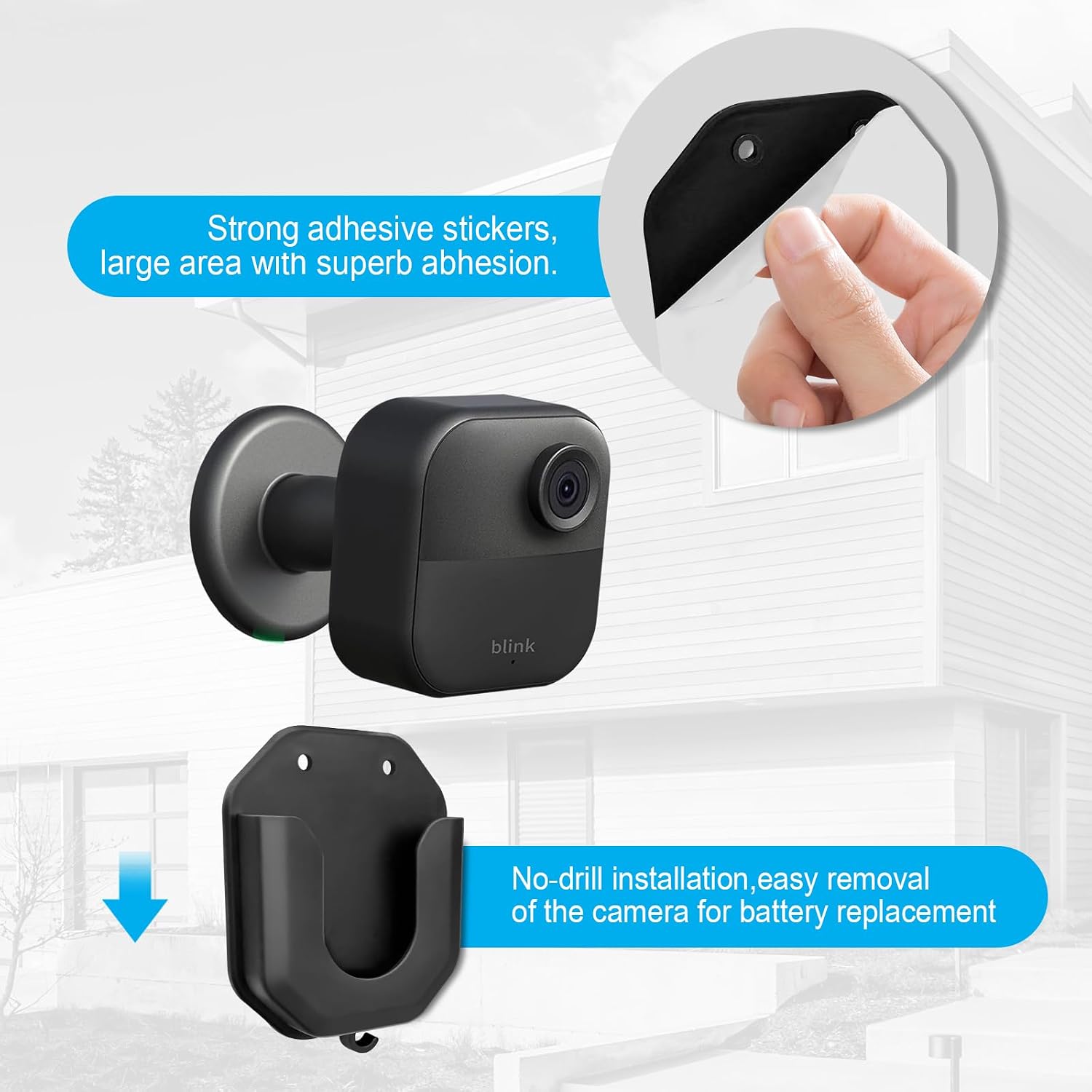 3-Pack Blink Camera Adhesive Wall Mount for Blink Mini/Blink Mini 2 / Blink Outdoor 4 / Blink/Blink Indoor Camera/Ring Indoor Camera（Adhesive mounting and Screw mounting）
