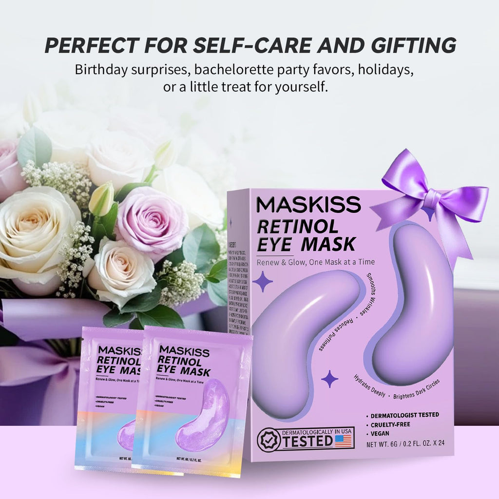 Maskiss Under Eye Patches (50 Pairs), Hyaluronic Acid Eye Masks for Dark Circles Puffy Eyes Undereye Bags, Collagen Eye Patches for Wrinkles and Hydrate, Skin Care Gift for Her