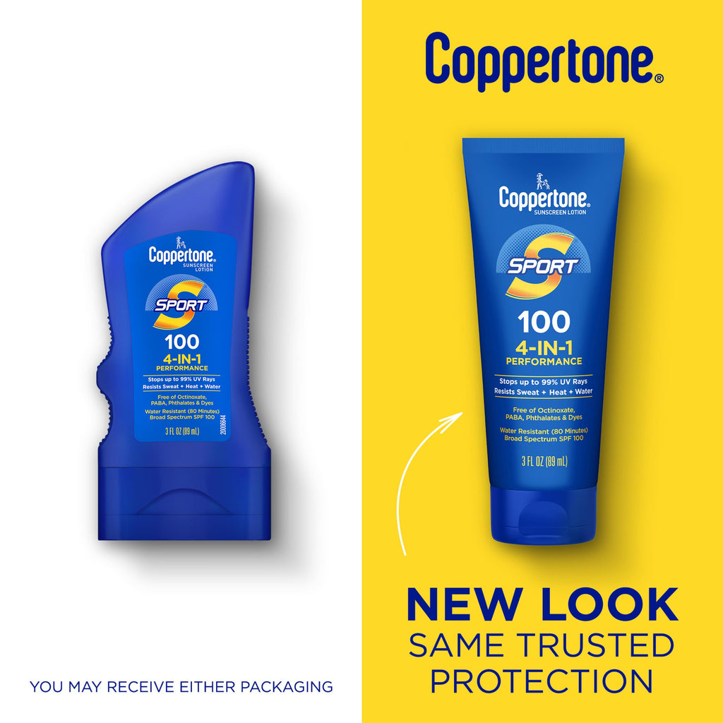 Coppertone SPORT Sunscreen Lotion Broad Spectrum SPF 50 (3 Fluid Ounce) (Packaging may vary)